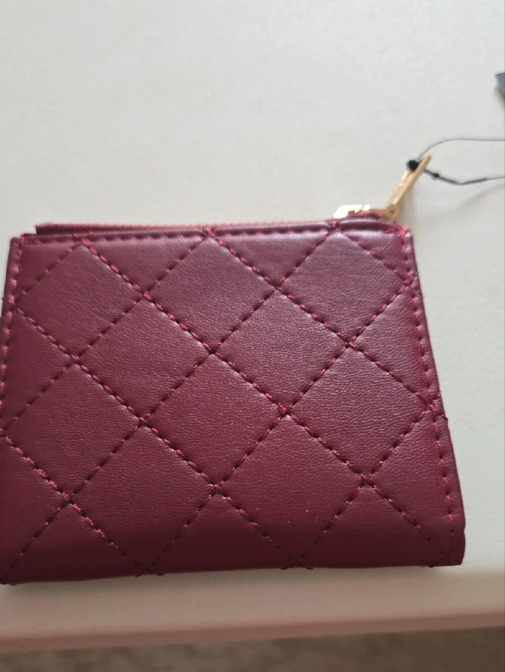 Badgley Mischka Quilted Wine Card Holder with Gold Logo